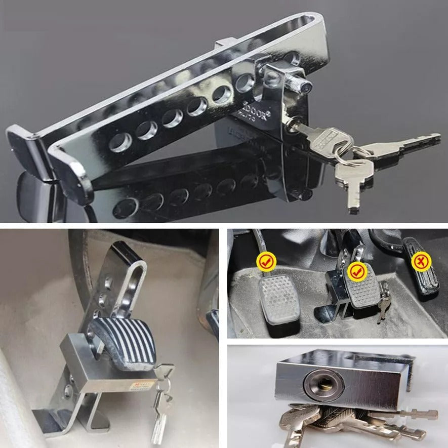Heavy-Duty Car Pedal Lock – Anti-Theft Brake & Clutch Security Device | Universal Fit