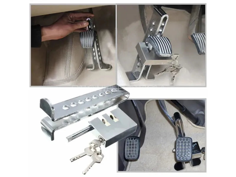 Heavy-Duty Car Pedal Lock – Anti-Theft Brake & Clutch Security Device | Universal Fit